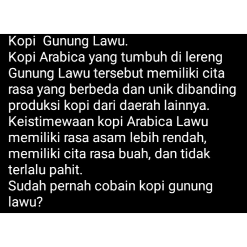 

arabica gunung lawu