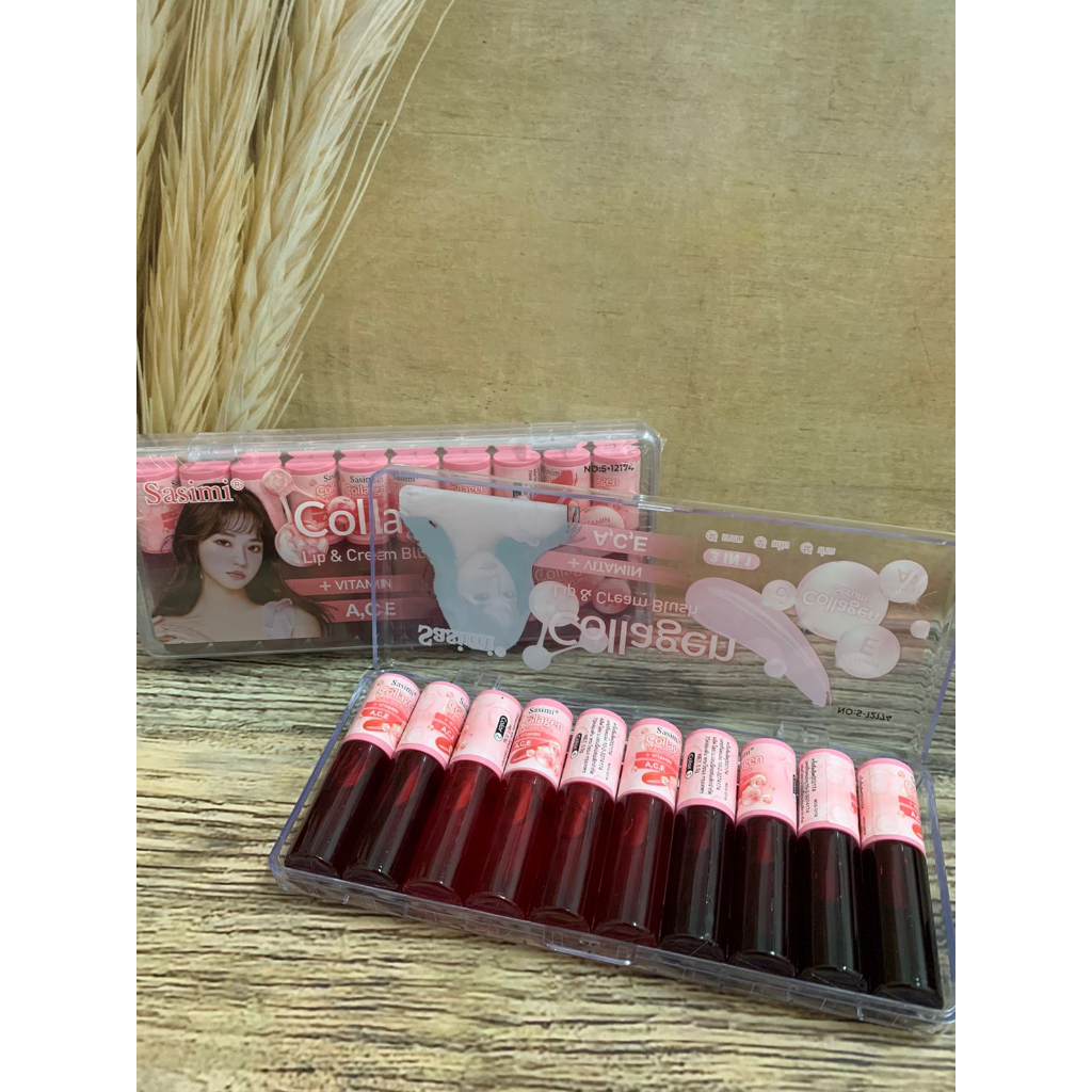 [ ISI 10 PCS ] LIP TINT MATTE SASIMI COLLAGEN 12174