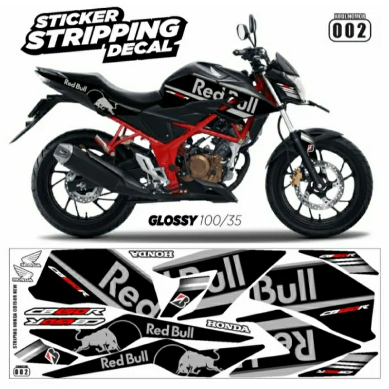 Decal striping CB 150 R 2015 stiker variasi cb 2017 / Redbull/sticker variasi cb new