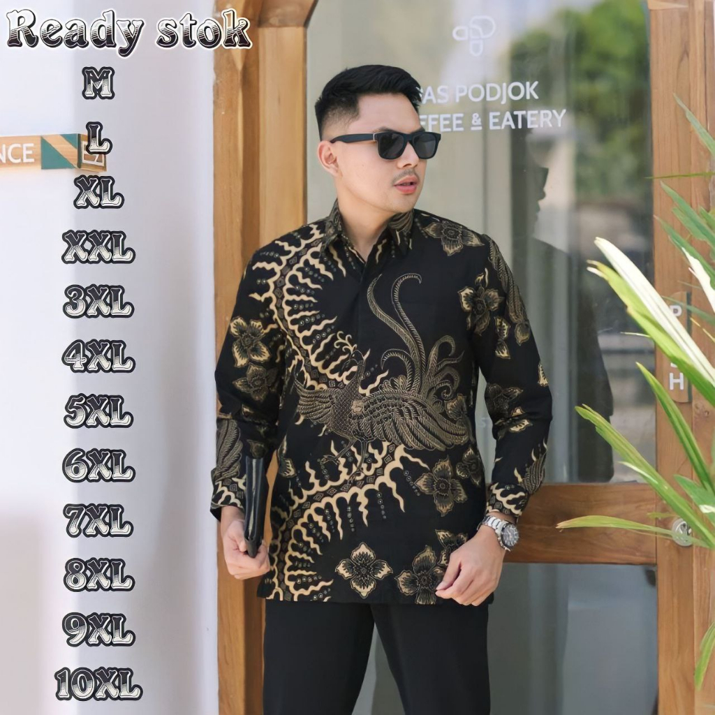 BATIK JUMBO M L XL XXL XXXL 3XL 4XL 5XL 6XL 7XL 8XL 9XL 10XL TERBARU KEMEJA BATIK PRIA LENGAN PANJANG TERBARU