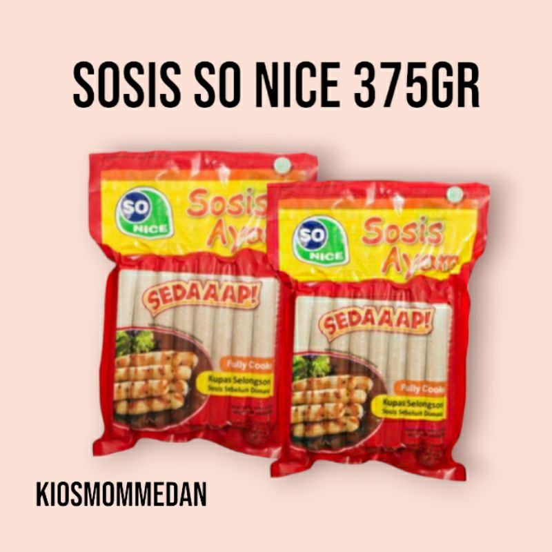 

SOSIS SO NICE 375GR / SOSIS AYAM SO NICE