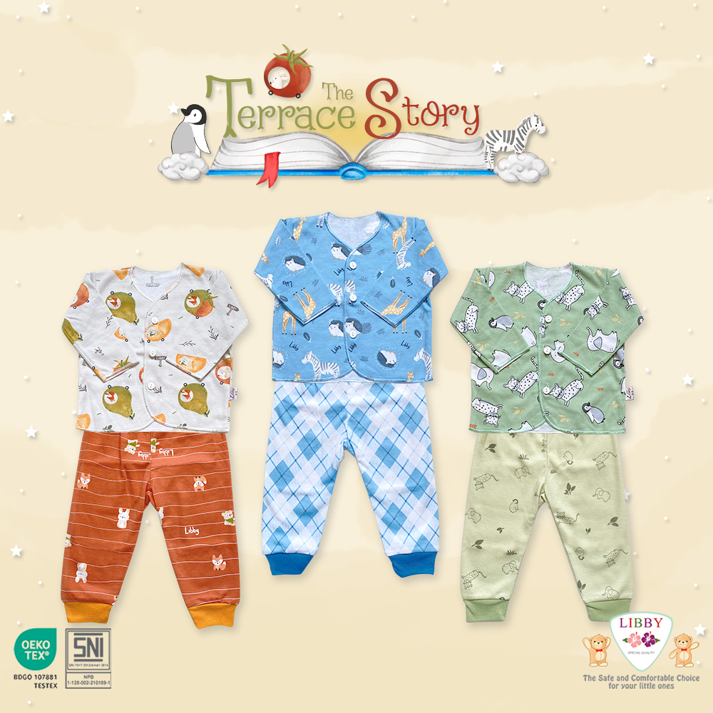 Makassar! Setelan Panjang Newborn Libby 0-3 Months ( 3 Pcs )