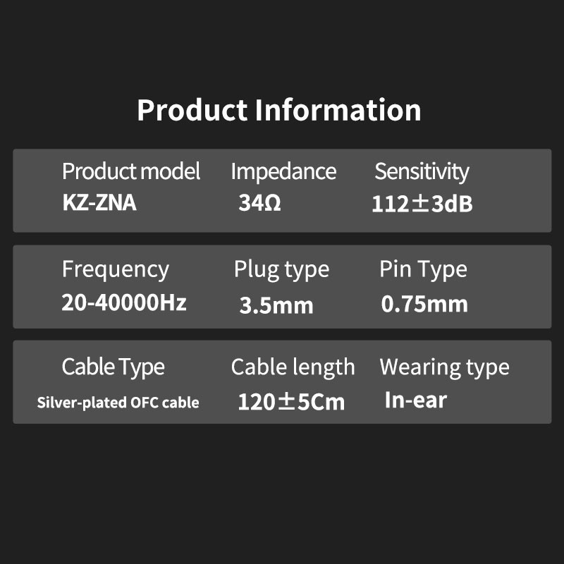 KZ ZNA with MIC Earphone Headset Hybrid Dual Driver Alt DQ6S ZSN PRO