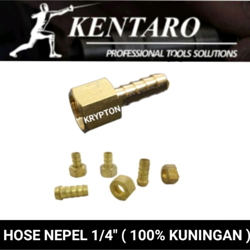 KRAN KOMPRESOR 1/4 BODY 100%  KUNINGAN
