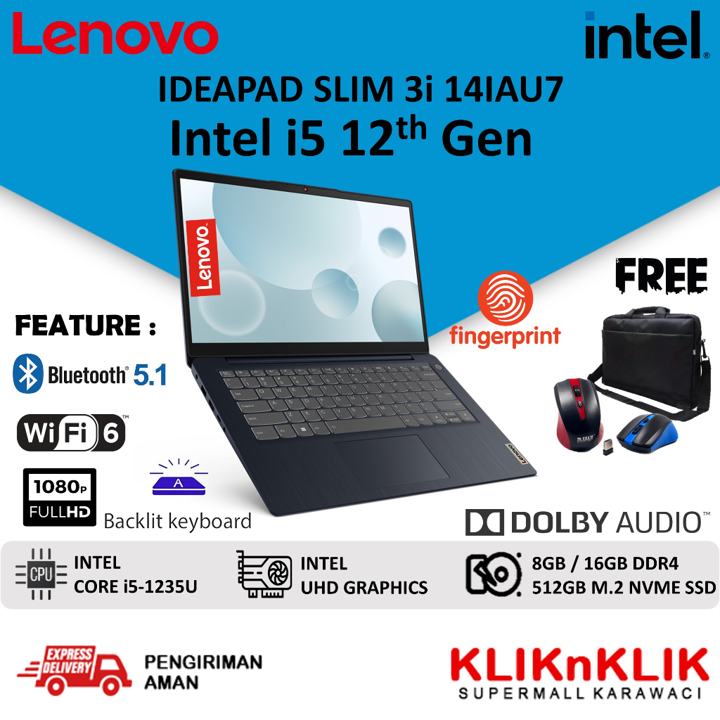 LENOVO IDEAPAD SLIM 3i 14 INTEL I5 1235U GEN 12 16GB 1TB SSD FULL HD WIN 11