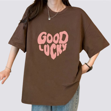 XIAOZHAINV Korean Style Letter Heart Pattern Printing Kaos Wanita A0145