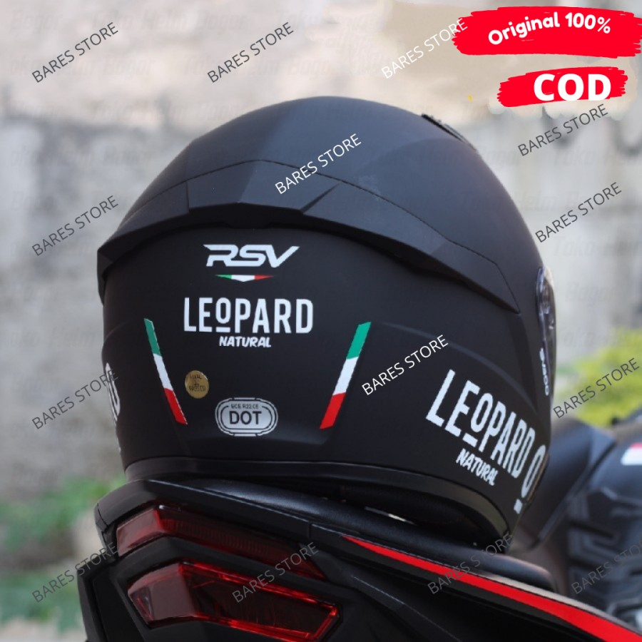 Rsv sv300 black doff sticker leopard white HELM HALF FACE