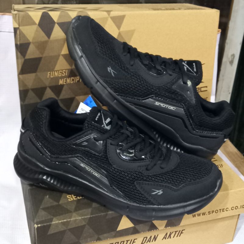 sepatu snekers hitam polos Spotec versa original sepatu sekolah