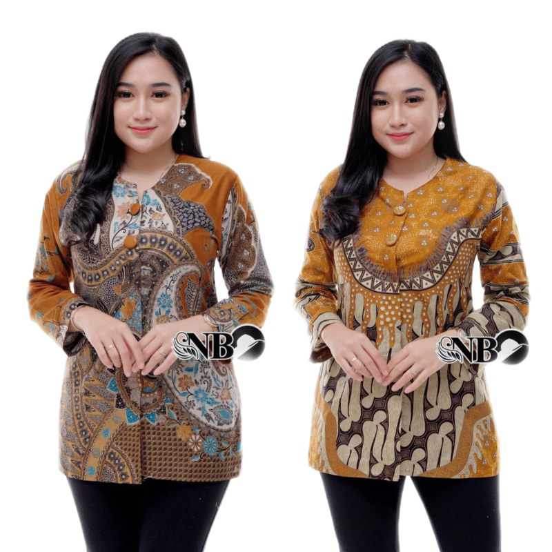 BAJU BATIK WANITA MODERN MONALISA GENES M,L,XL asli PEKALONGAN