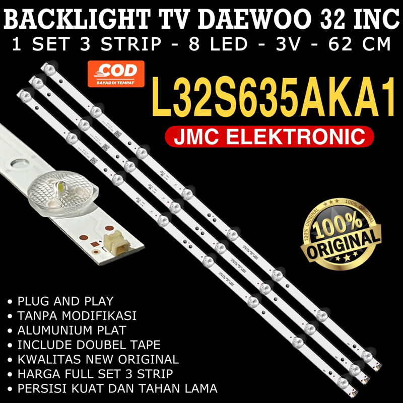 BACKLIGHT TV LED DAEWOO L32ES635AKA1 K320WD 4708-K320WD LAMPU LED BL 32 INC 8K 3V