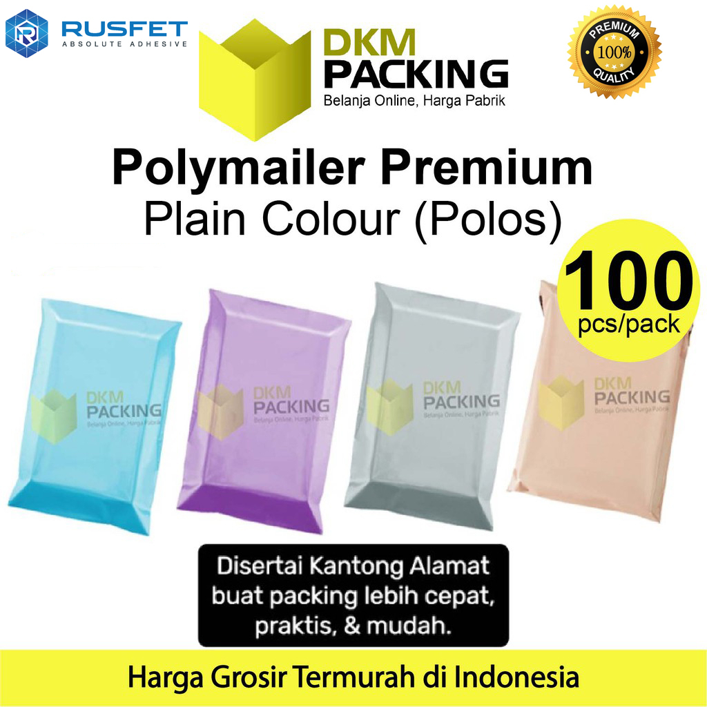 

Polymailer PACK PREMIUM Colour Amplop Plastik Packing Olshop Polos TERMURAH