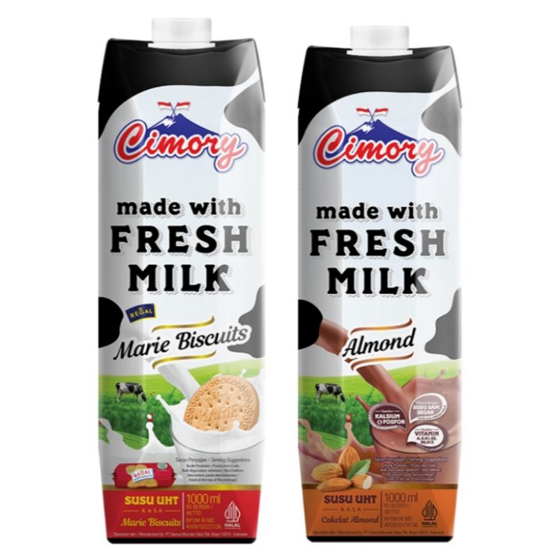 

(instant saja) Cimory Susu UHT fresh milk Kemasan 1 liter Marie Biscuits Almond