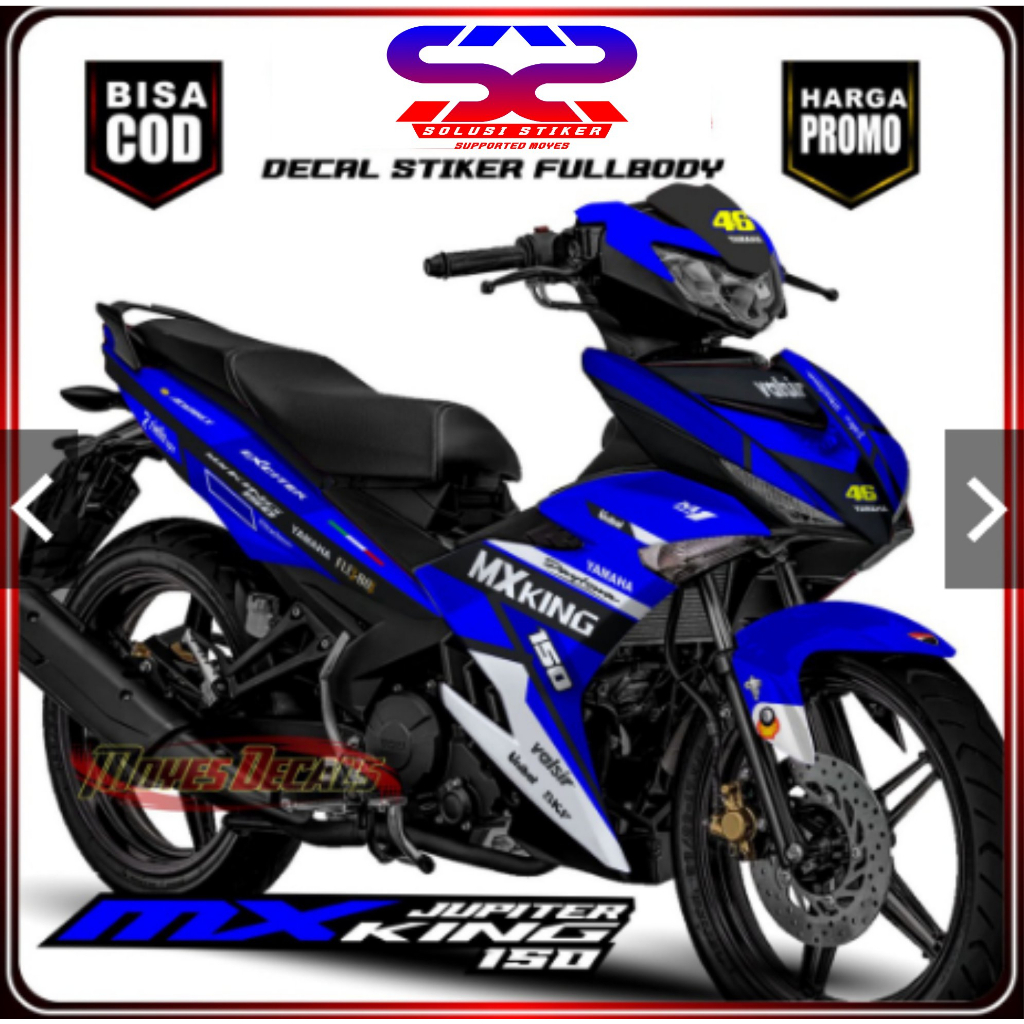 BISA COD Stiker Decal Mx King 150 MotifWarna Biru Stiker FullBody