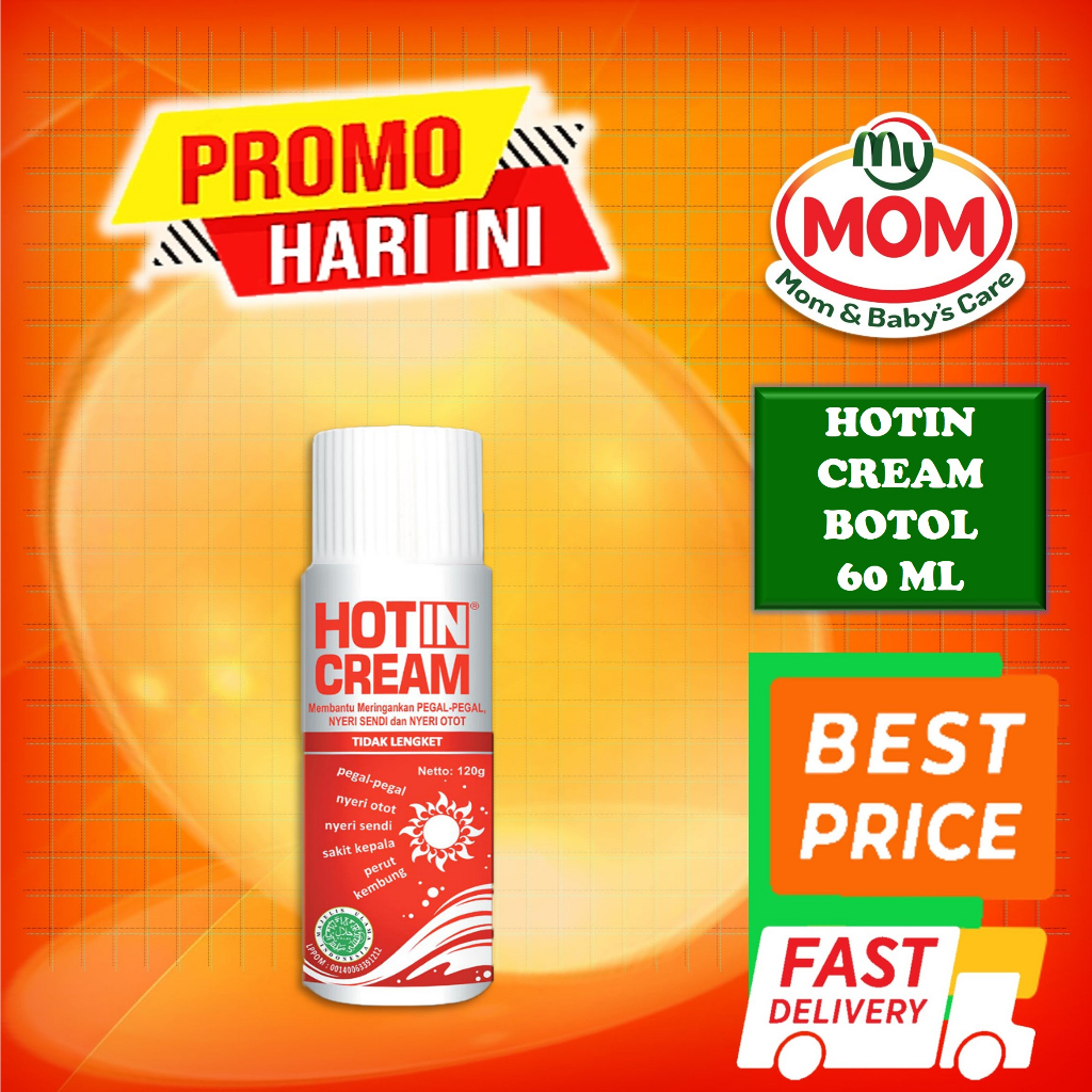 [BPOM] Hotin Cream Botol 60ml / Hot in Krim Pegal Nyeri Otot 60 ml / Krim Gosok / MY MOM