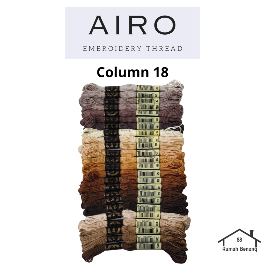 RB88 Benang Sulam AIRO Embroidery Thread / DMC - Kolom 18