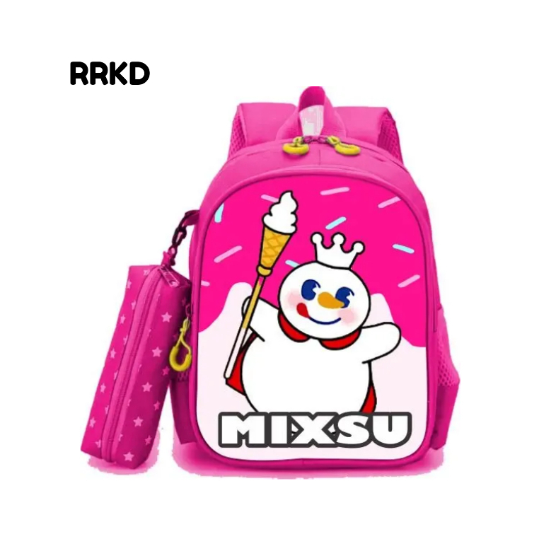 Tas mixue mixsu anak sd perempuan laki laki ransel sekolah kelas SD TK PAUD gambar karakter viral sablon printing anti air bagpack premium