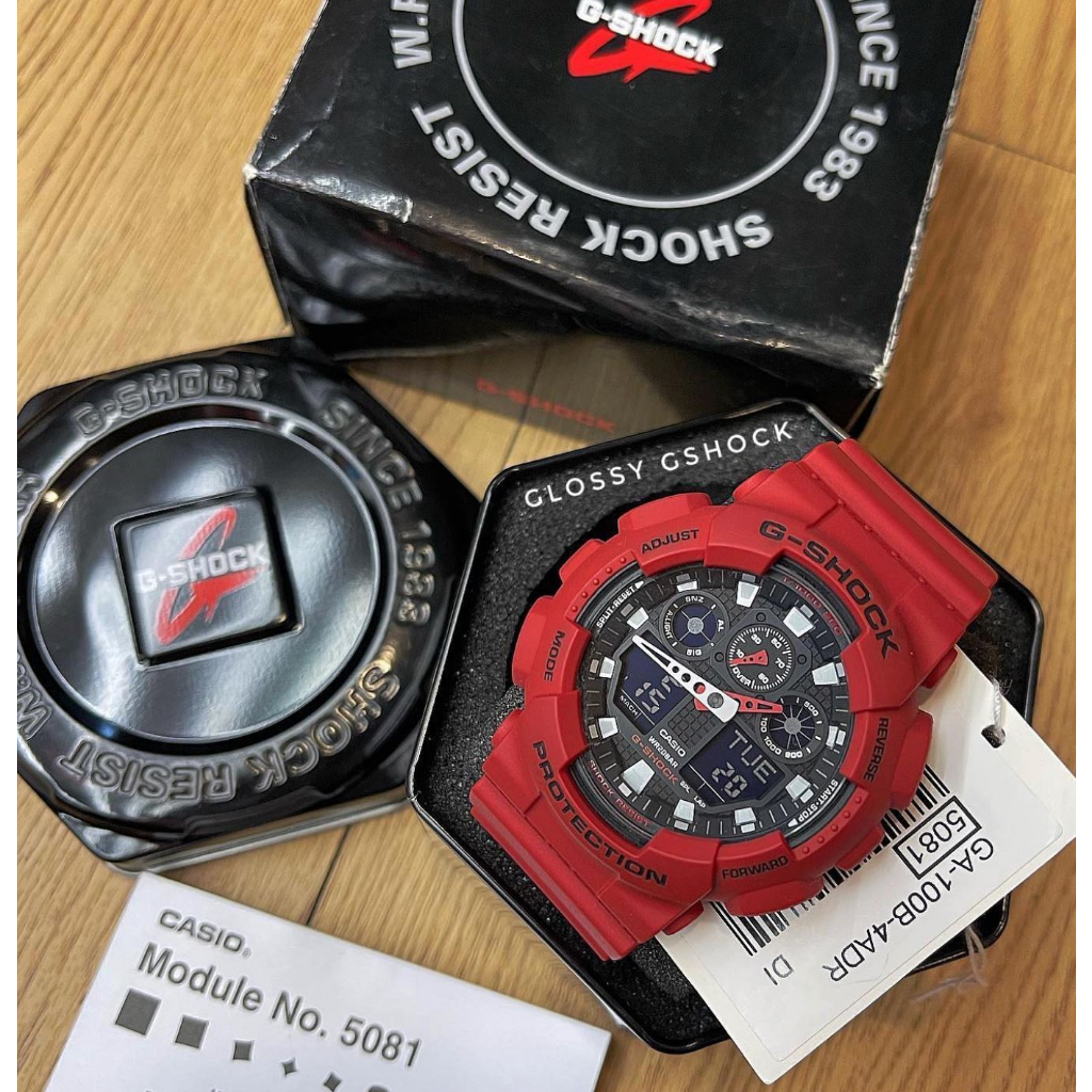 Jam Casio G-Shock G Shock GShock GA110 GA-100B-4A Red Series