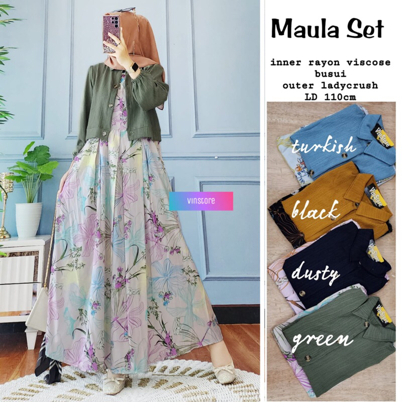MAULA SET / SET GAMIS MAXY WANITA / ORI BY VINSTORE