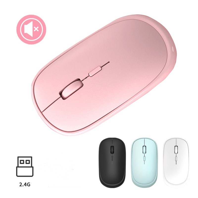 Mouse Wireless silent bisukan Slim Tipis 2.4G Optical Portabel Mouse Gaming Office Dengan Untuk PC Laptop