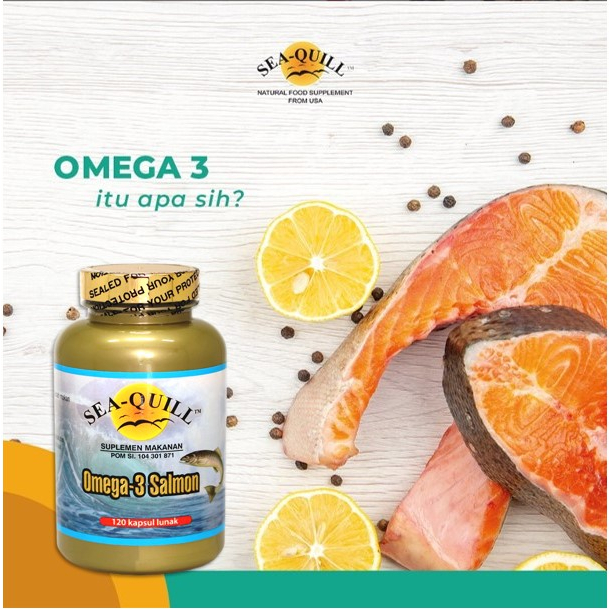 [BPOM] Sea-Quill Omega 3 Salmon 120 Softgel / Sea Quill Minyak Ikan / Seaquill Omega-3 / Vitamin Kolesterol Jantung Hipertensi / MY MOM