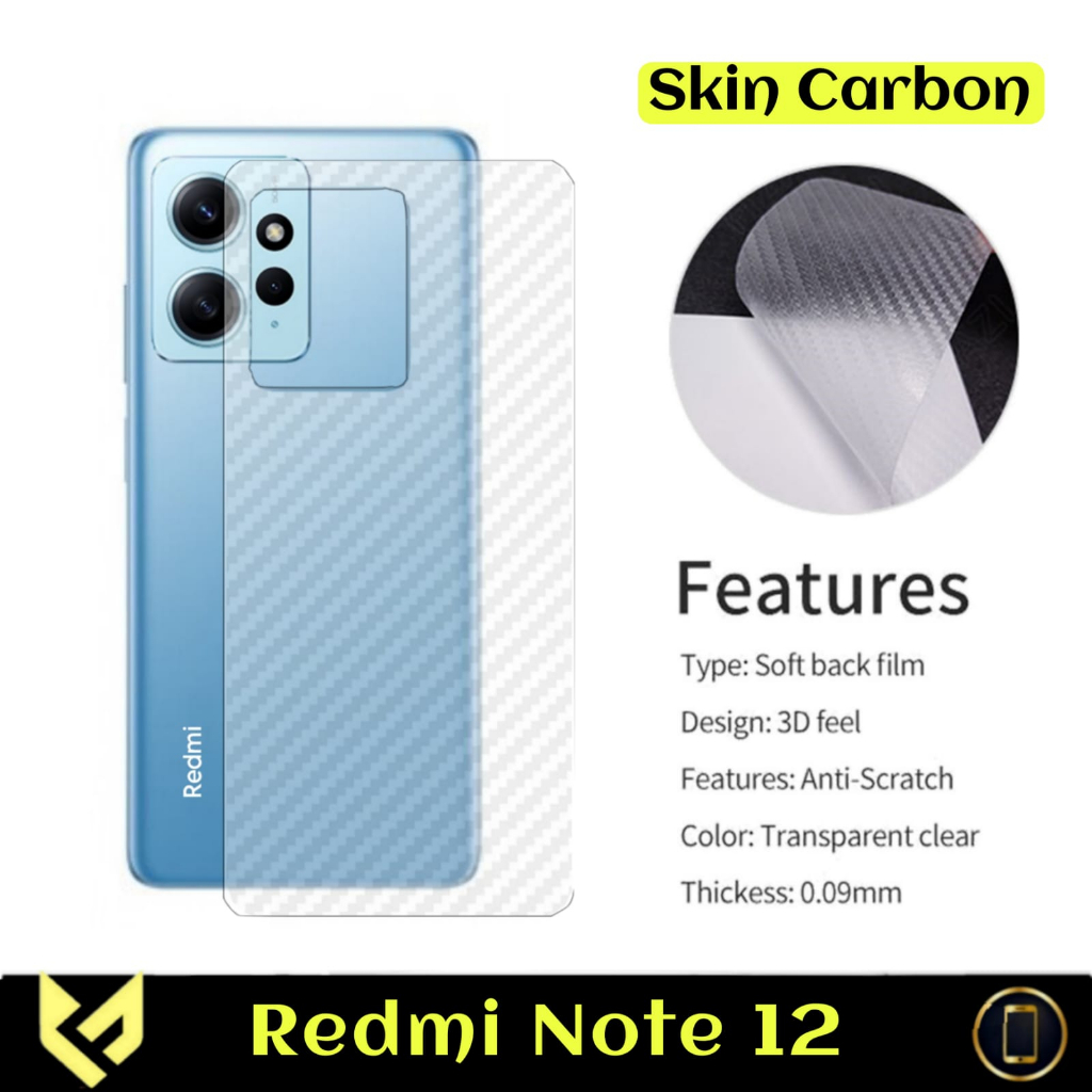 PROMO Paket 4IN1 Case REDMI NOTE 12 4G / REDMI NOTE 12 PRO 5G / REDMI NOTE 12 PRO 4G SoftCase Fusion Free Tempered Glass Layar Warna &amp; Tempered Glass Camera &amp; Garskin Carbon For Xiaomi