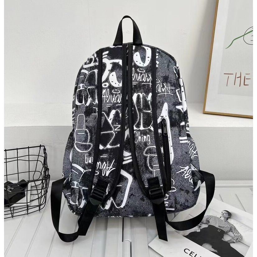 131409 Tas Ransel Sekolah Pria Wanita Import Kekinian Bermotif