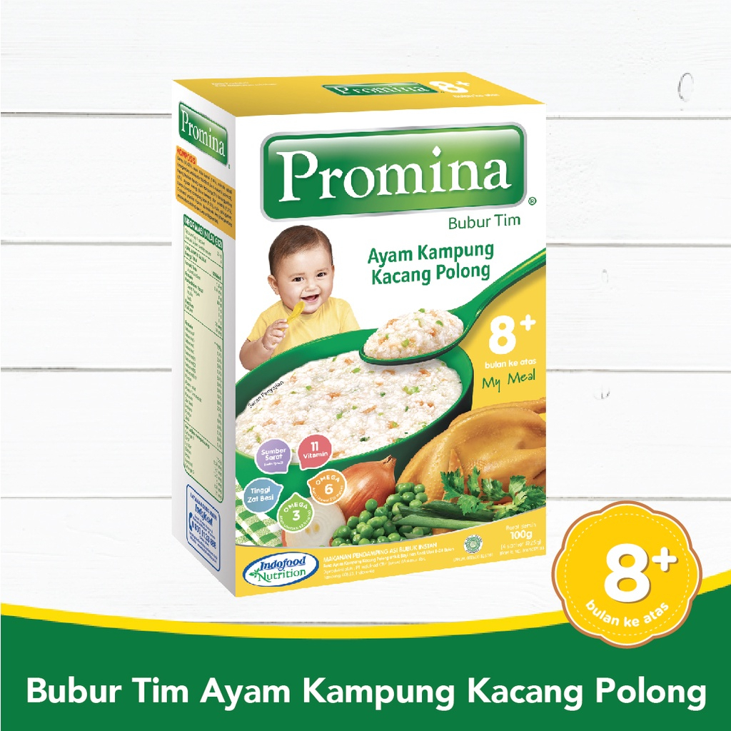 Promina bubur tim Salmon / ayam kampung / Daging / Brokoli Wortel 100 gr