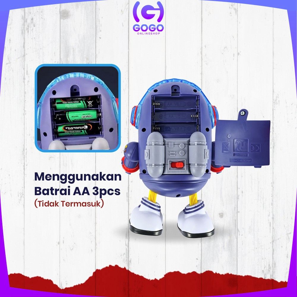 GOGO-M311 Mainan Anak Bebek Astronot Joget Robot Menari Ada Lampu + Musik / Dancing Robot Joget Space Duck Dance Kids / Mainan Bebek Luar Angkasa