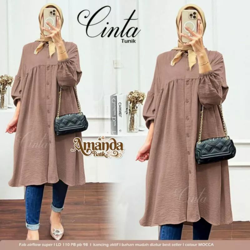 LONGDRES  OVERSIZE CRINKLE AIRFLOW BUSUI FUL KANCING LD 110CM PANJANG BAJU 103 CM