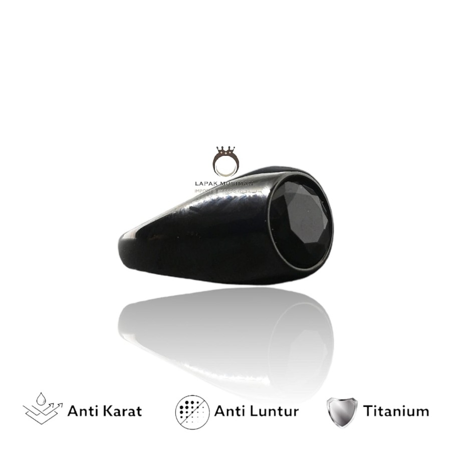 [Bayar di Tempat] Cincin Pria Batu Alami Hajar Jahanam Ring Titanium Anti Karat Asli