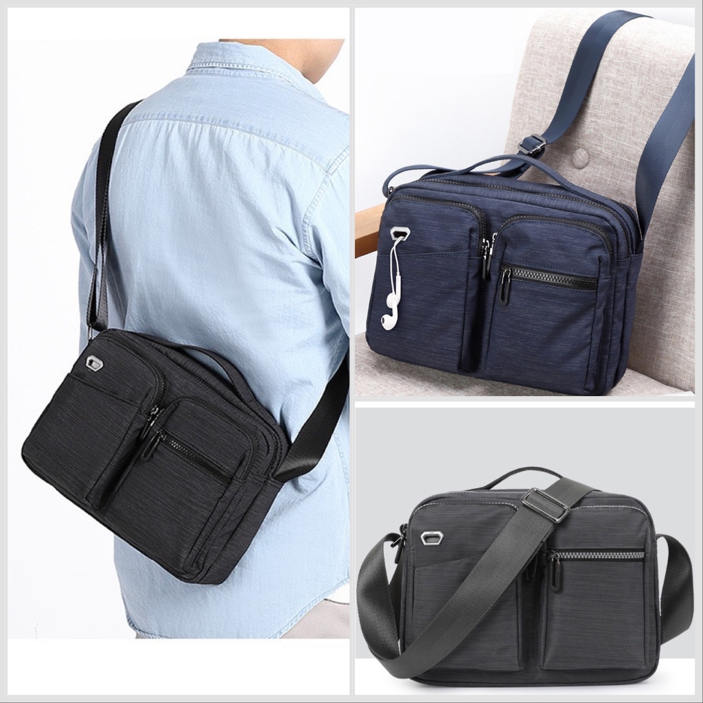 TAS SLEMPANG PRIA waterproof import Sling Bag Kantor Selempang Kerja