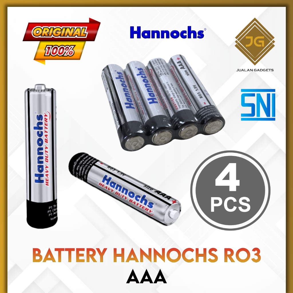 Battery Hannochs AAA R03 Baterai A3 Extra Heavy Duty - 4 Pcs