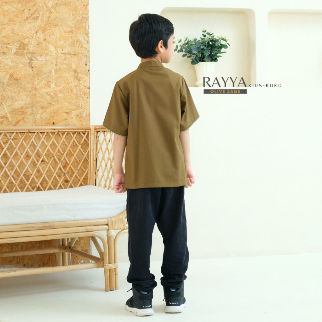 Rayya Kemko Kids - Kemeja Koko anak Lengan Pendek Bahan Katun Toyobo Premium By Riskirich