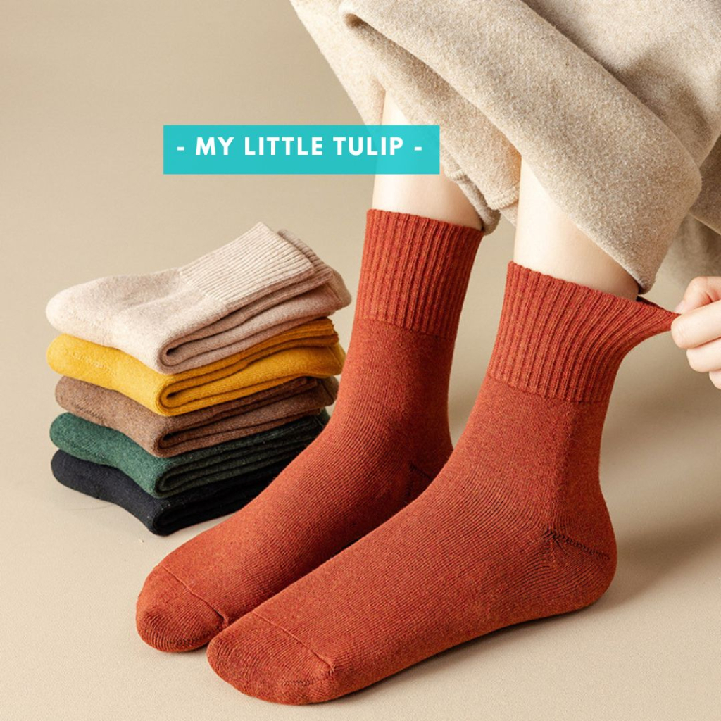 Kaos Kaki Wanita + Kaos Kaki Colorful Tebal + Kaos Kaki Musim Dingin