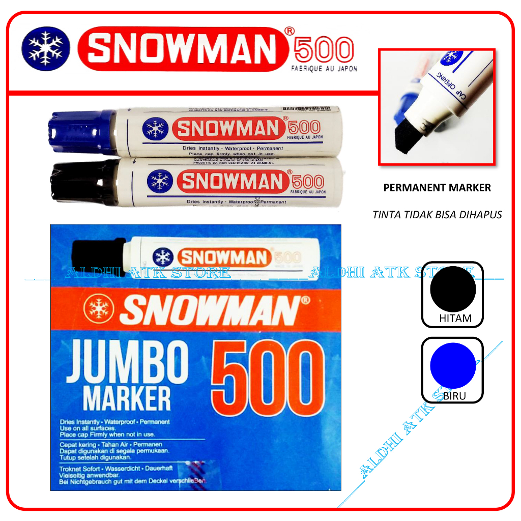 

Spidol Snowman Marker Jumbo 500 Spidol Snowman Permanent Besar