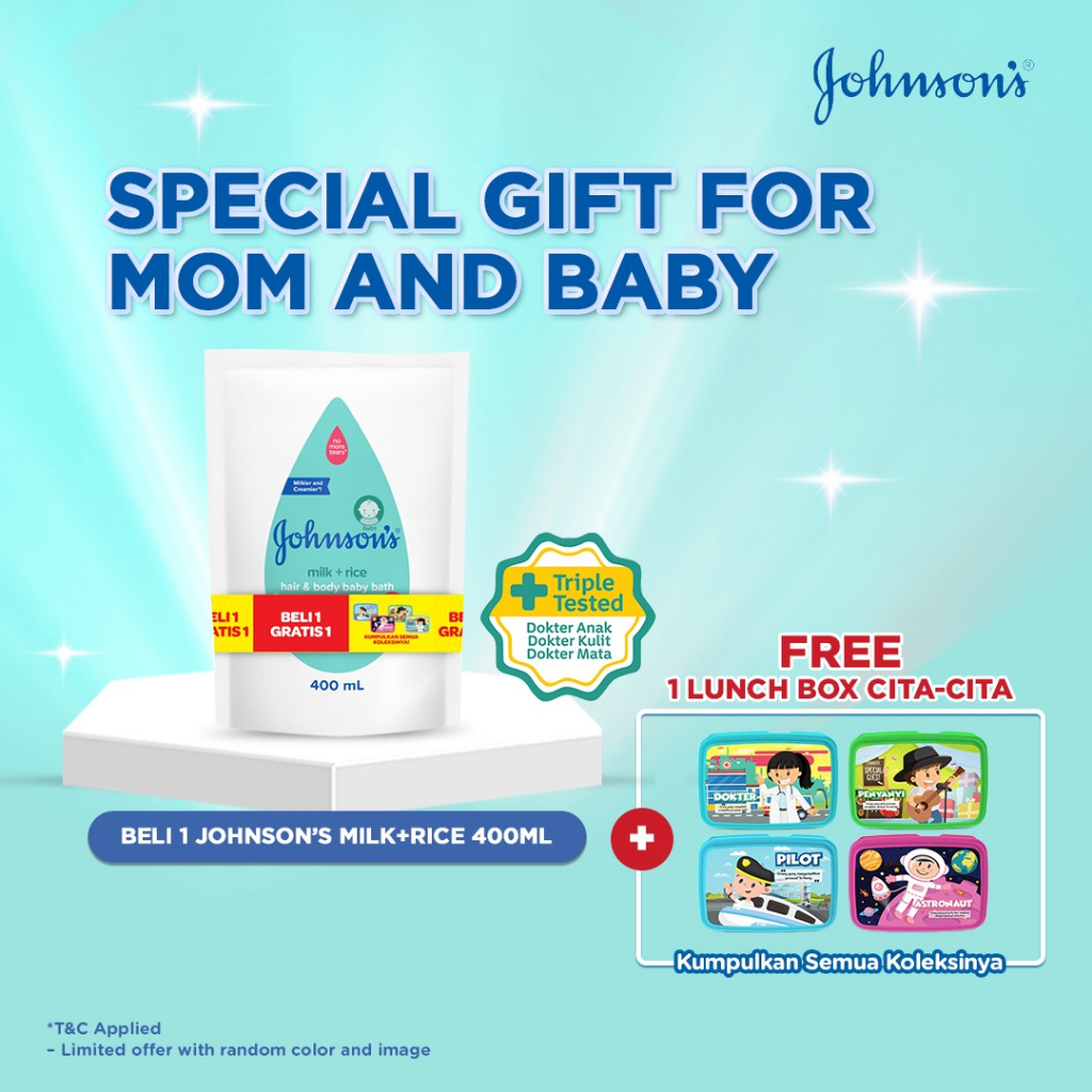 Johnson's sabun sampoo bayi sampo REFILL Top to toe wash, milk rice, bedtime, kids, cotton touch baby bath johnsons jhonson