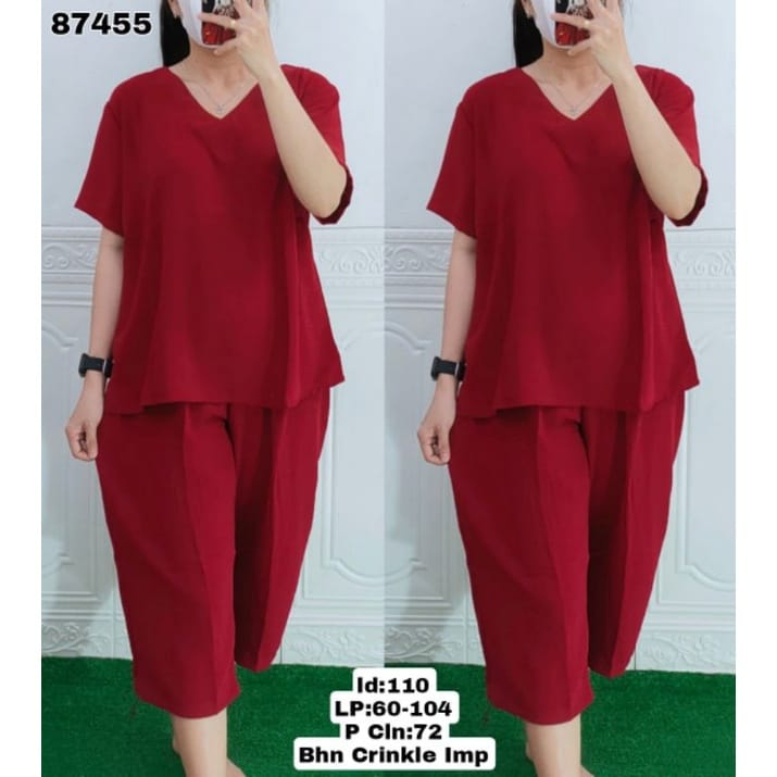 Baju Wanita Stelan 87455 crinkle