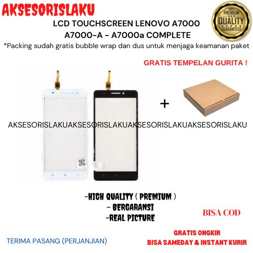 LCD TOUCHSCREEN LENOVO A7000- A7000-A - A7000a COMPLETE ORIGINAL