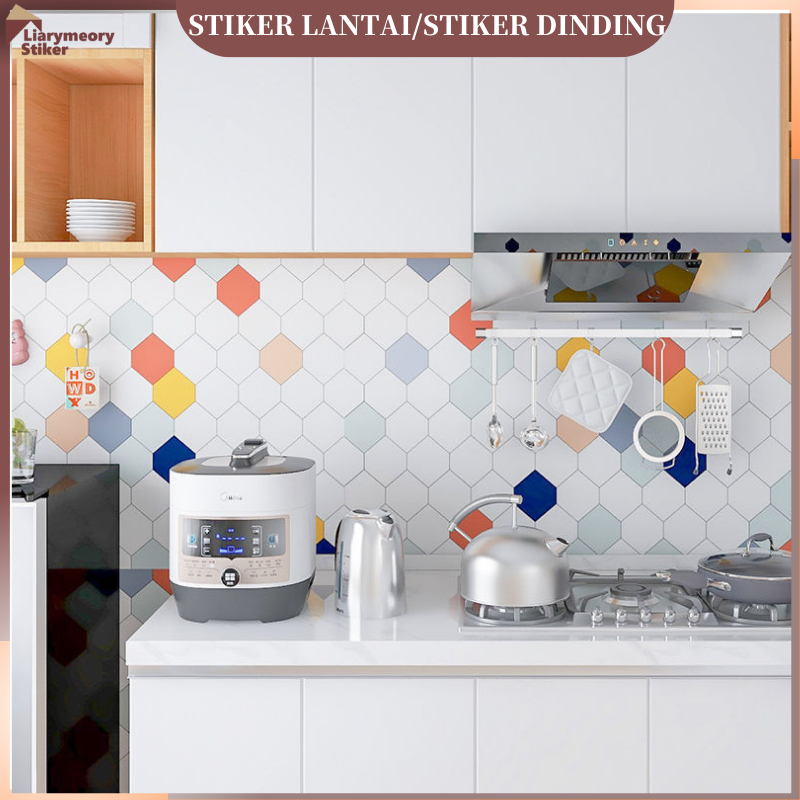 Wallpaper Marmer Anti Minyak Stiker Dapur 60*300cm  Perekat Diri Stiker Meja Dapur Tahan Air Ubin Wallpaper Stiker Perbaikan Furnitur