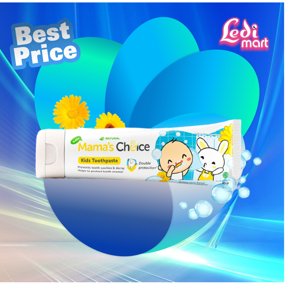 ORIGINAL Mama`s Choice Baby &amp; Kids Toothpaste 45gr / Mama Choice Tooth Paste 45 gr / Mamas Choice Pasta Gigi Anak Bayi 45ml / Odol Bayi 45gr / LEDI MART