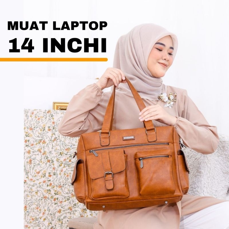 TERRA Bag by Manjua. Tas Kerja, Tas Kuliah, muat Laptop 14 inch. Tas Laptop, Ukuran Besar.