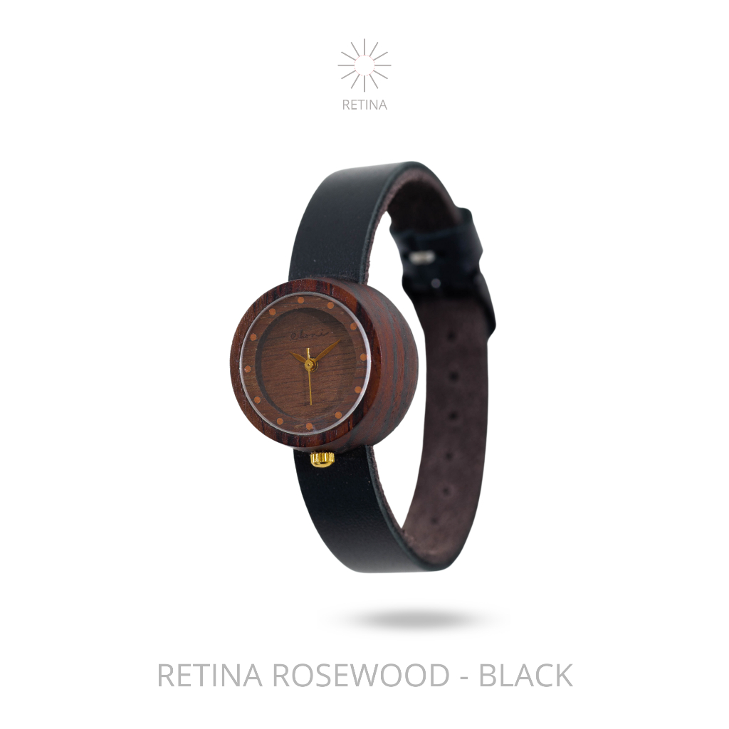 Eboni Jam Tangan Kayu Retina Rosewood - Black