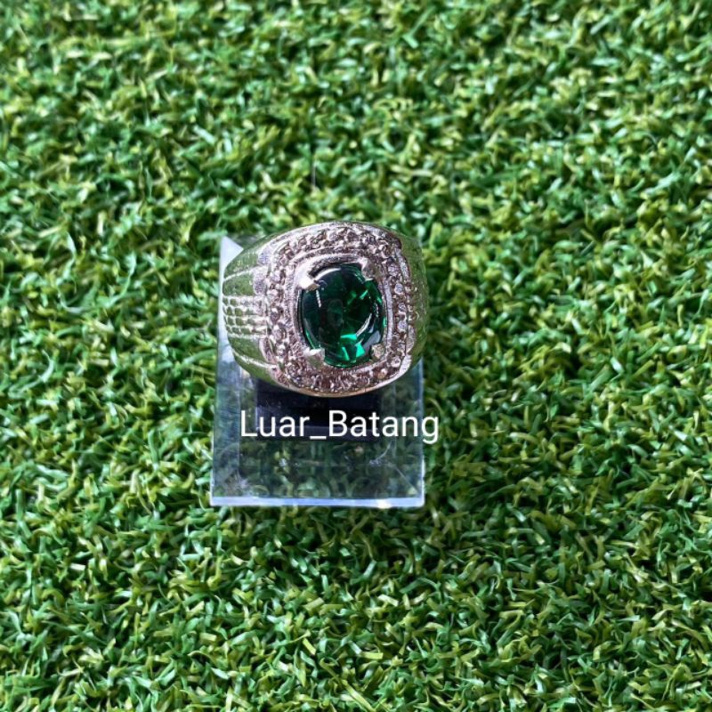 cincin batu akik Aquamarine ring alpaca (S)