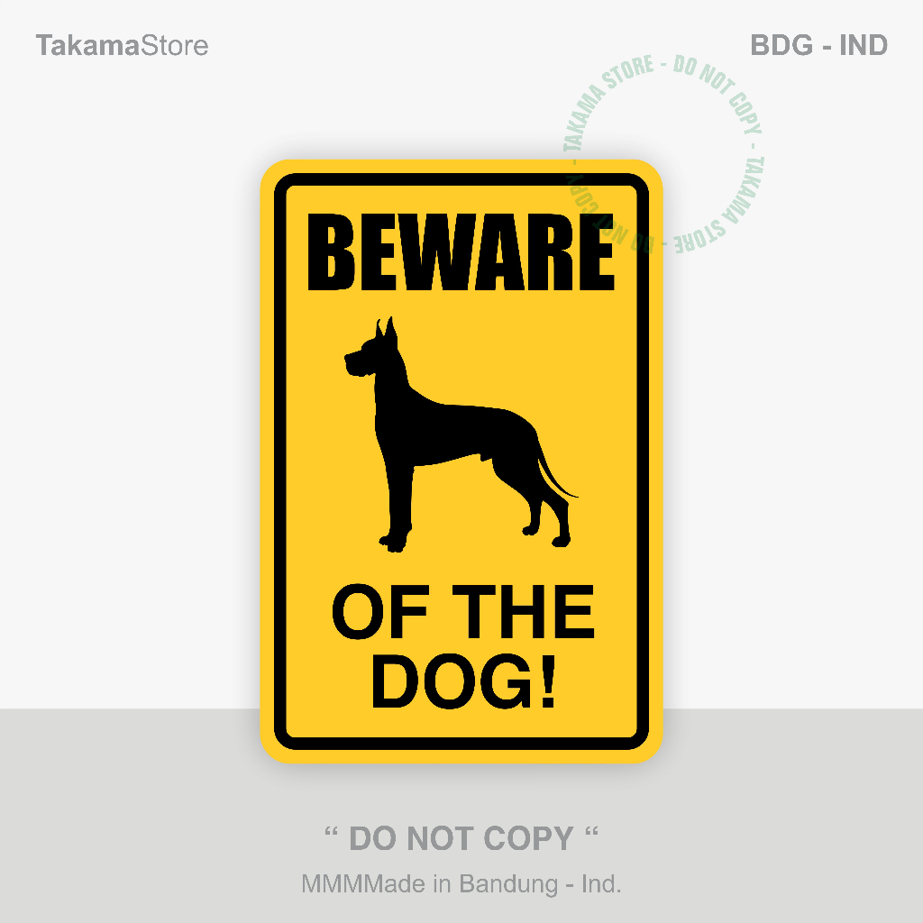 Beware of the dog sign - Size 20cm x 30cm - Alumunium plate