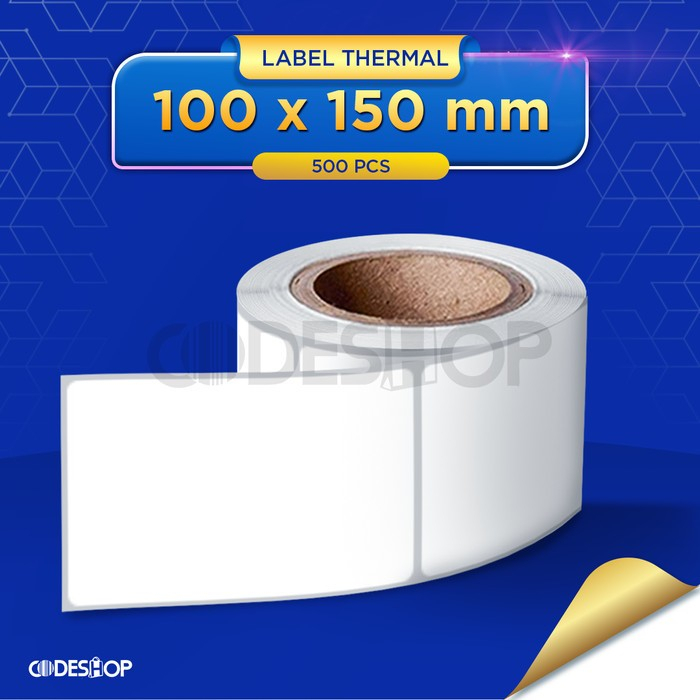 Codeshop Label Thermal 100 x 150 mm 1 Line 3 inchCore isi 500 Pcs Stiker