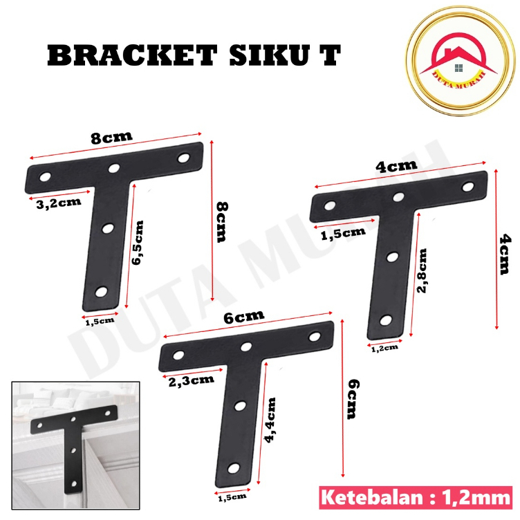 Plat Siku T / Siku Connector / Konektor T Stainless Steel 4 x 4, 6 x 6, 8 x 8
