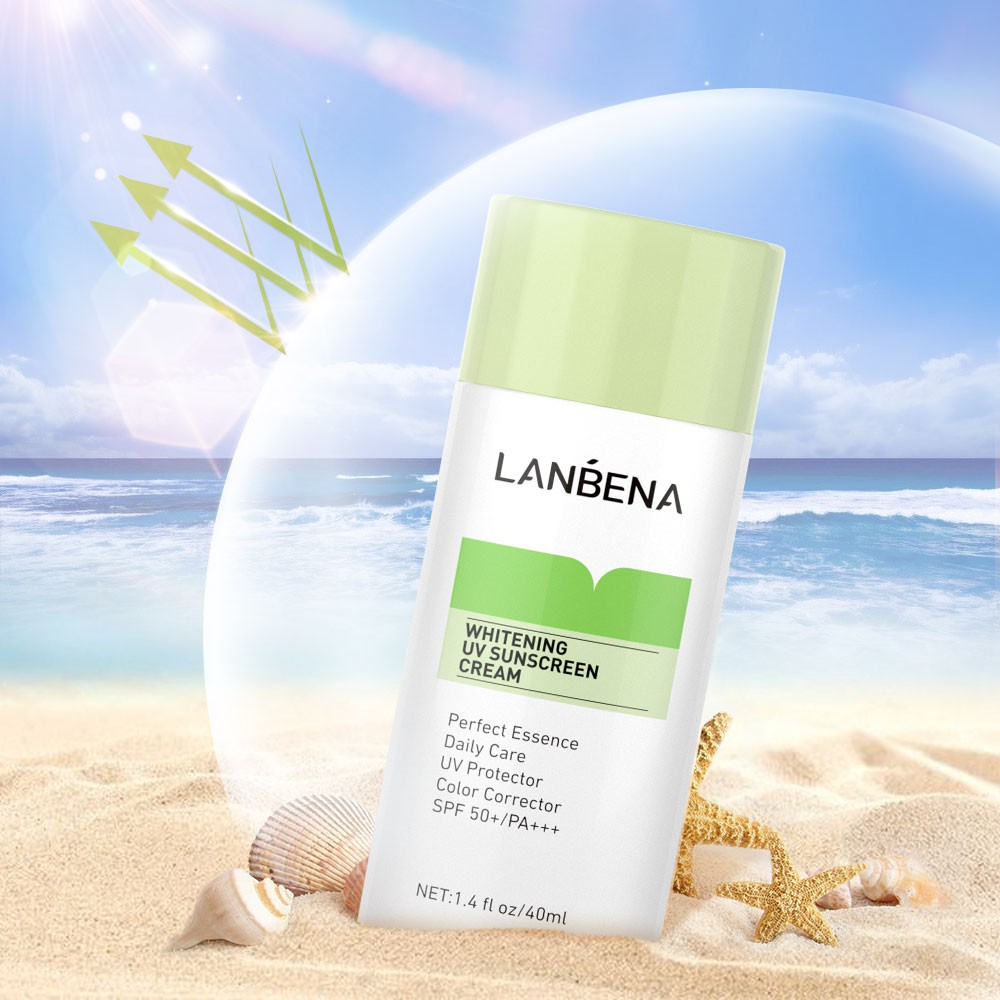 ✨ AKU MURAH ✨ LANBENA Whitening UV SUNSCREEN CREAM GREEN SPF50+