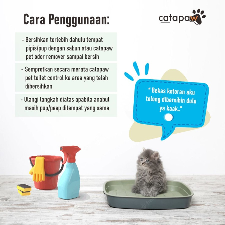 CATAPAW Pet Toilet Control Kucing Anjing 100ml / Potty Training Spray Melatih Pipis Kucing Anjing / Pee and Poop Control Cat Repellent