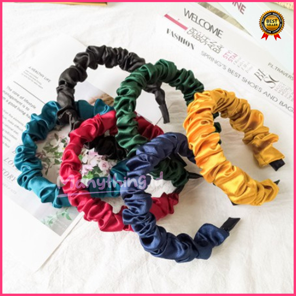 BANDO KERUT SCRUNCHIE BESAR /BANDANA KOREA / BONDU / HEADBAND SERUT / BANDO SERUT SATIN