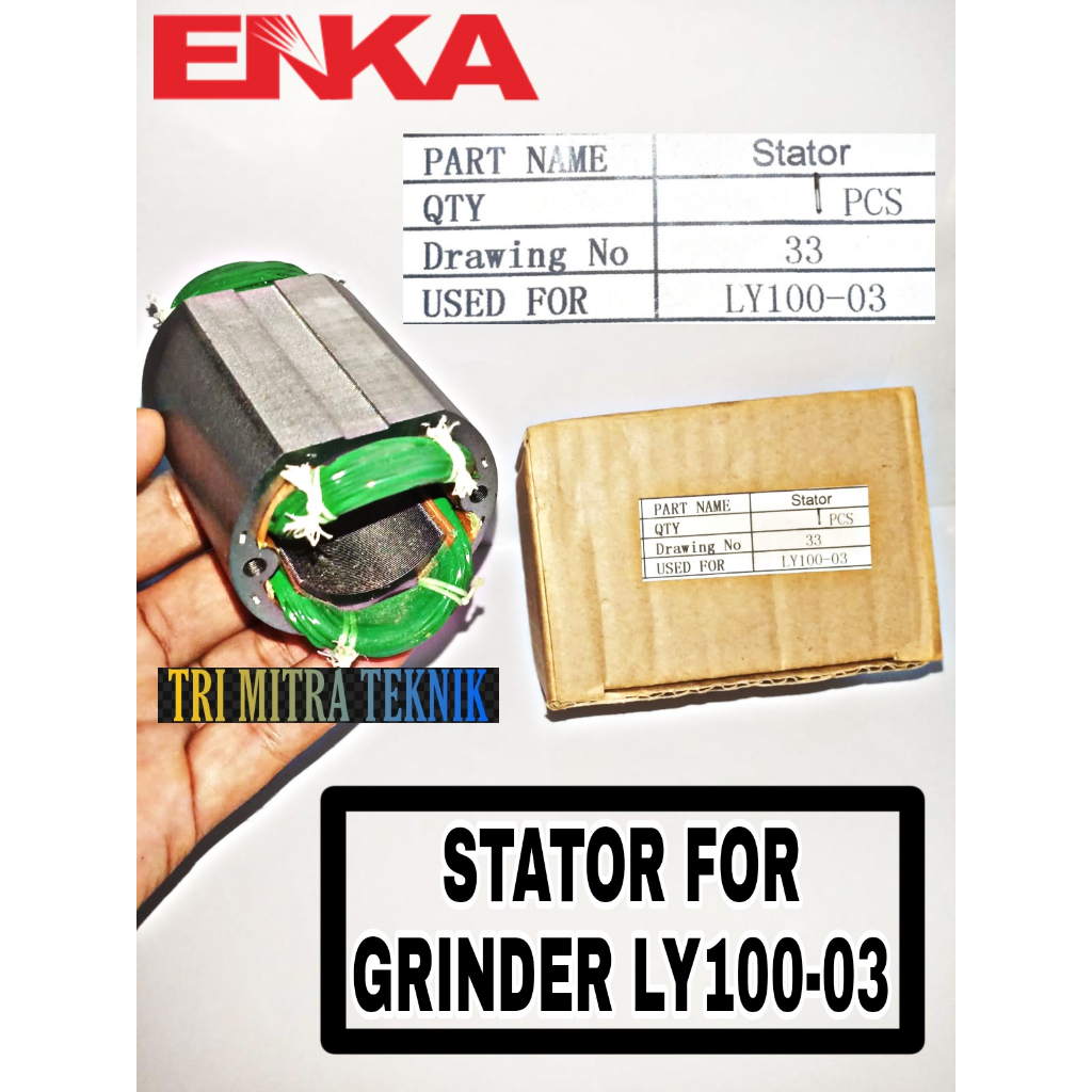 Stator Gerinda Enka LY100-03 sparepart stator mesin gerinda ENKA Tipe LY100-03